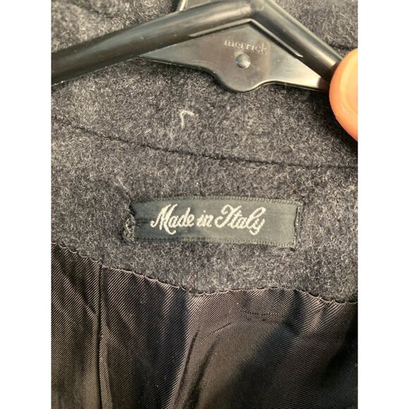 Vintage Italy Long Gray Coat Wool Womens Size 4 8935 - Picture 3 of 12